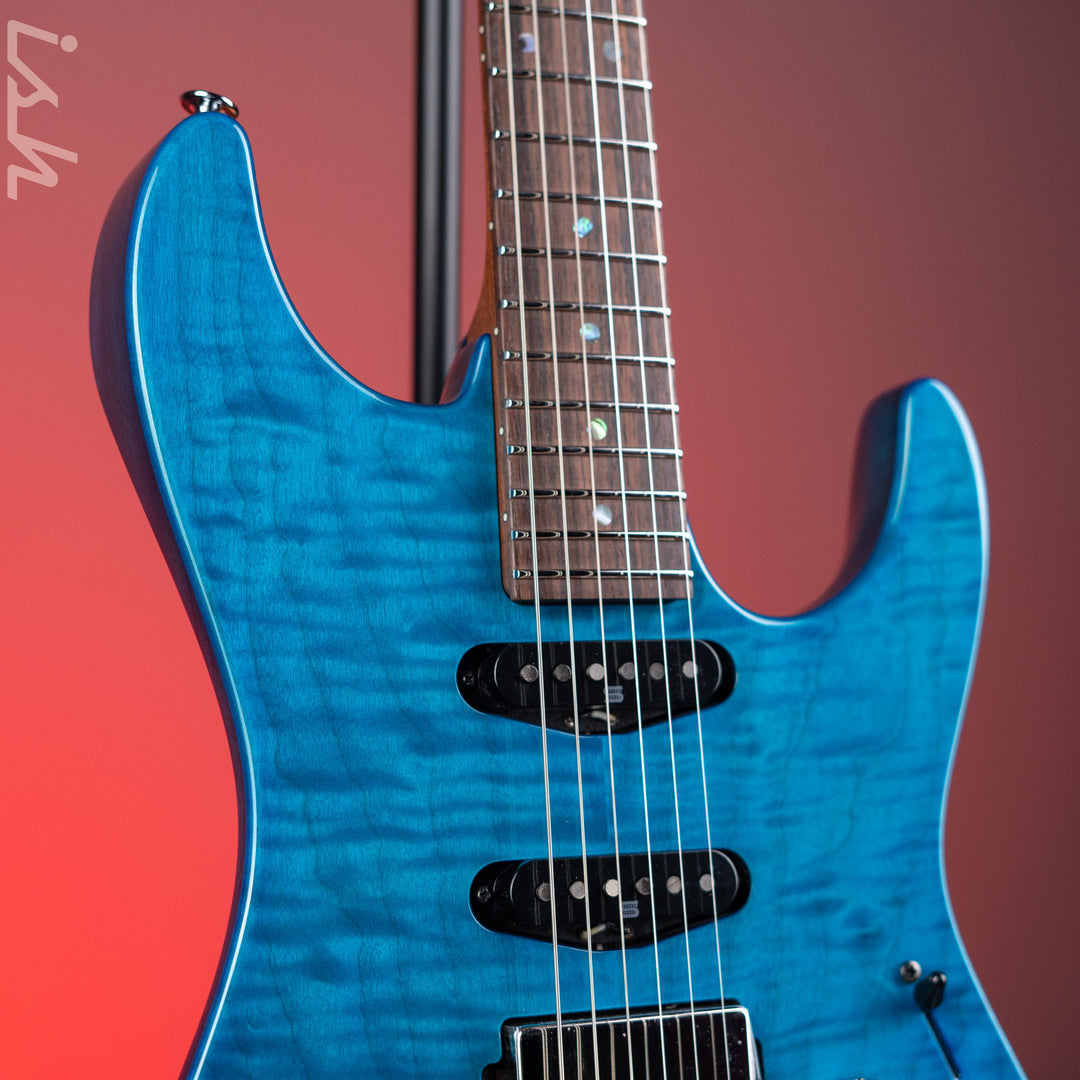 Ibanez Prestige MMN1 Martin Miller Signature Transparent Aqua Blue