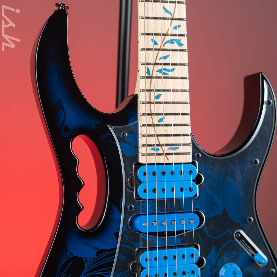 Ibanez JEM77P Steve Vai Signature JEM Premium Series Electric Guitar Blue Floral Pattern