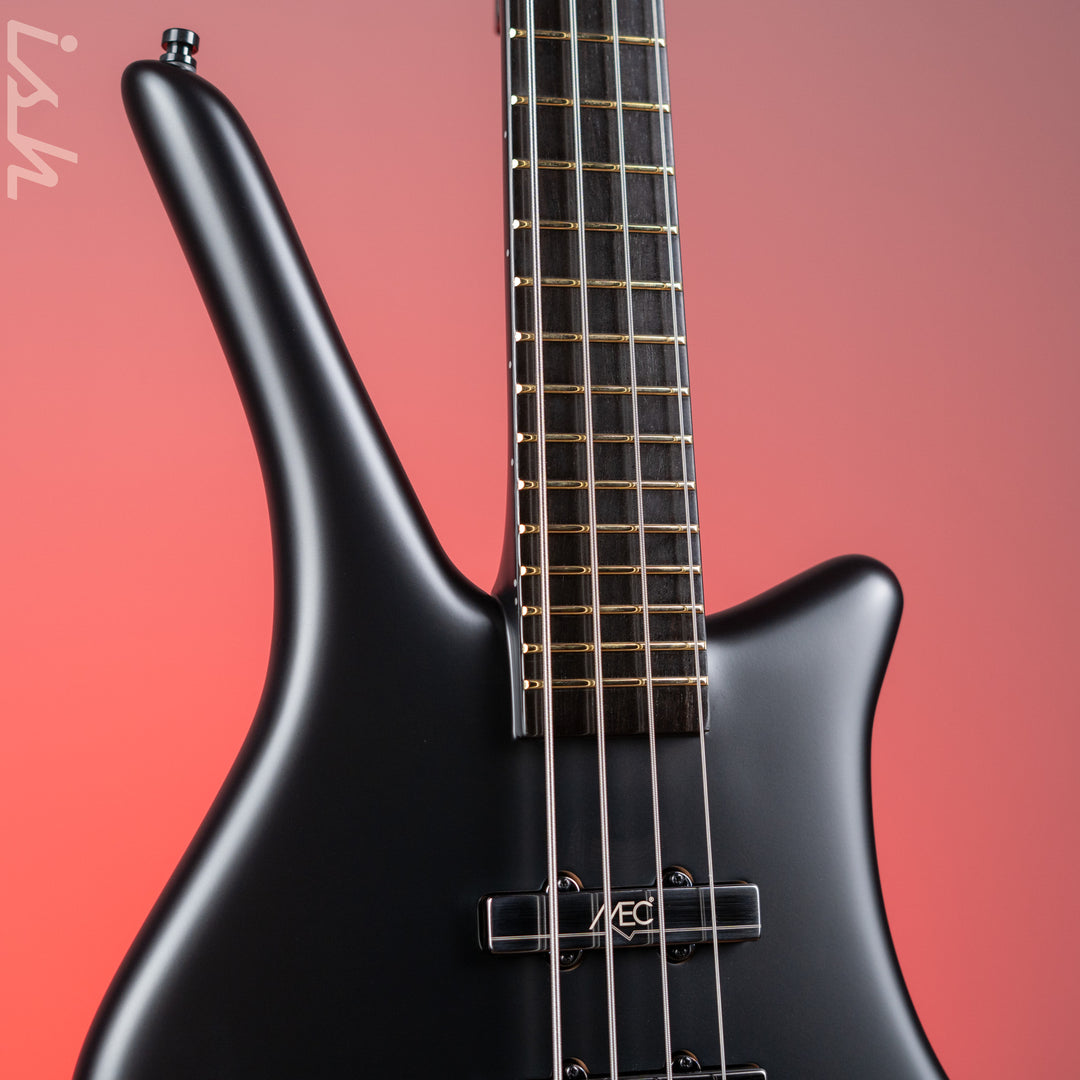 Ish x Warwick Dolphin SN TCS Custom Shop Endangered Species 4-String Bass Black Satin Ebony Fretboard