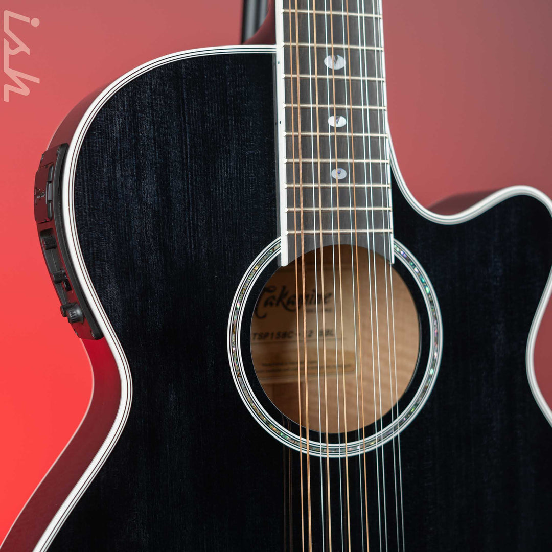 Takamine Thinline TSP158C-12 12-String Acoustic-Electric Guitar See-Through Black Demo