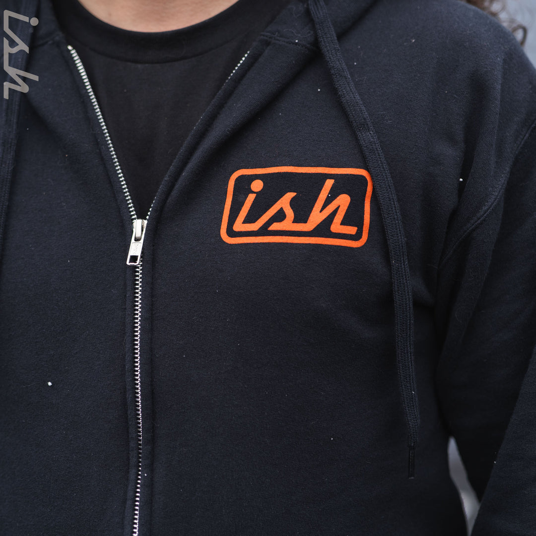 Ish Black Zip-Up Hoodie