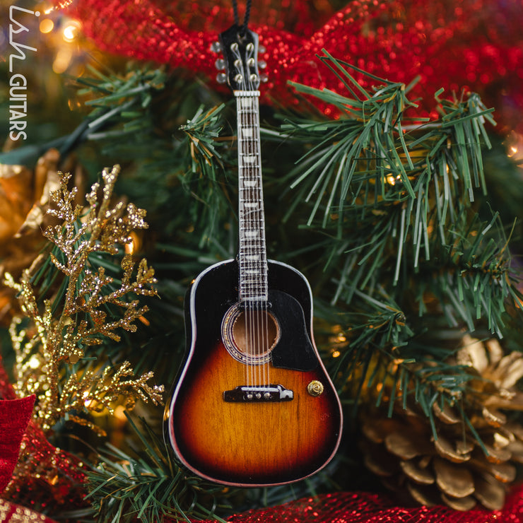Sunburst Acoustic Guitar Holiday Ornament  - 6"