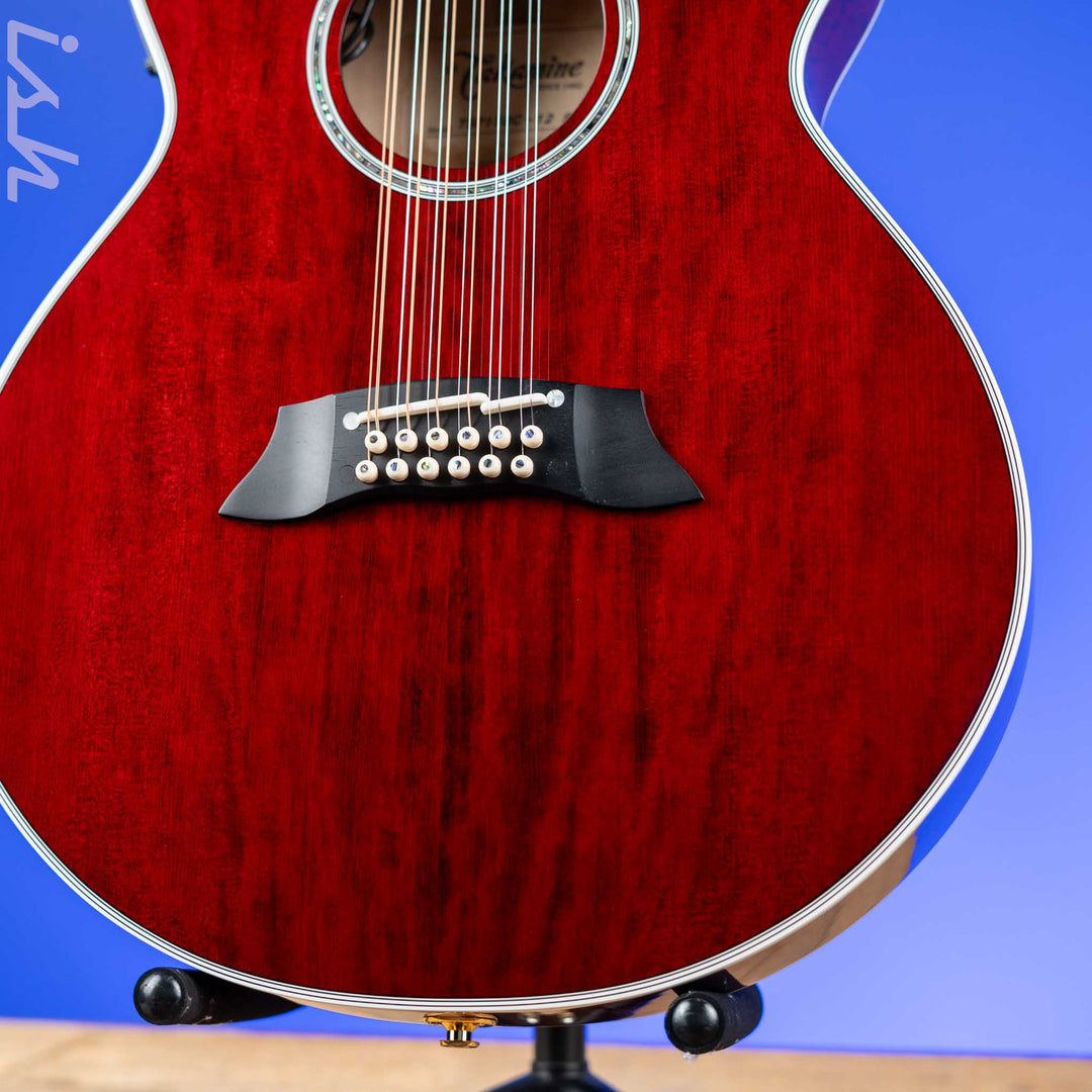 Takamine Thinline TSP158C-12 12-String Acoustic-Electric Guitar See-Through Red Demo