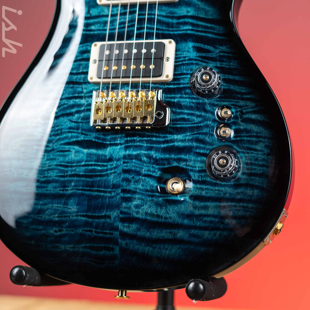 PRS Custom 24-08 Electric Guitar Aquamarine w/ Black Wrap Burst 10-Top