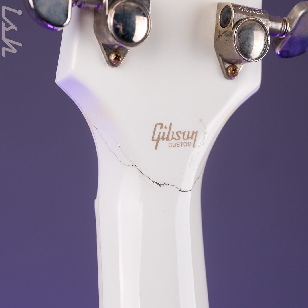 2022 Gibson Les Paul Custom White - Headstock Repair