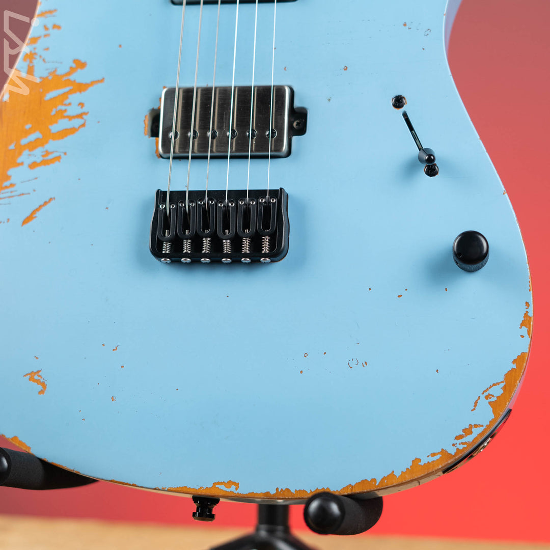 Mayones Aquila Aged Relic 6 Daphne Blue Satin NAMM 2024