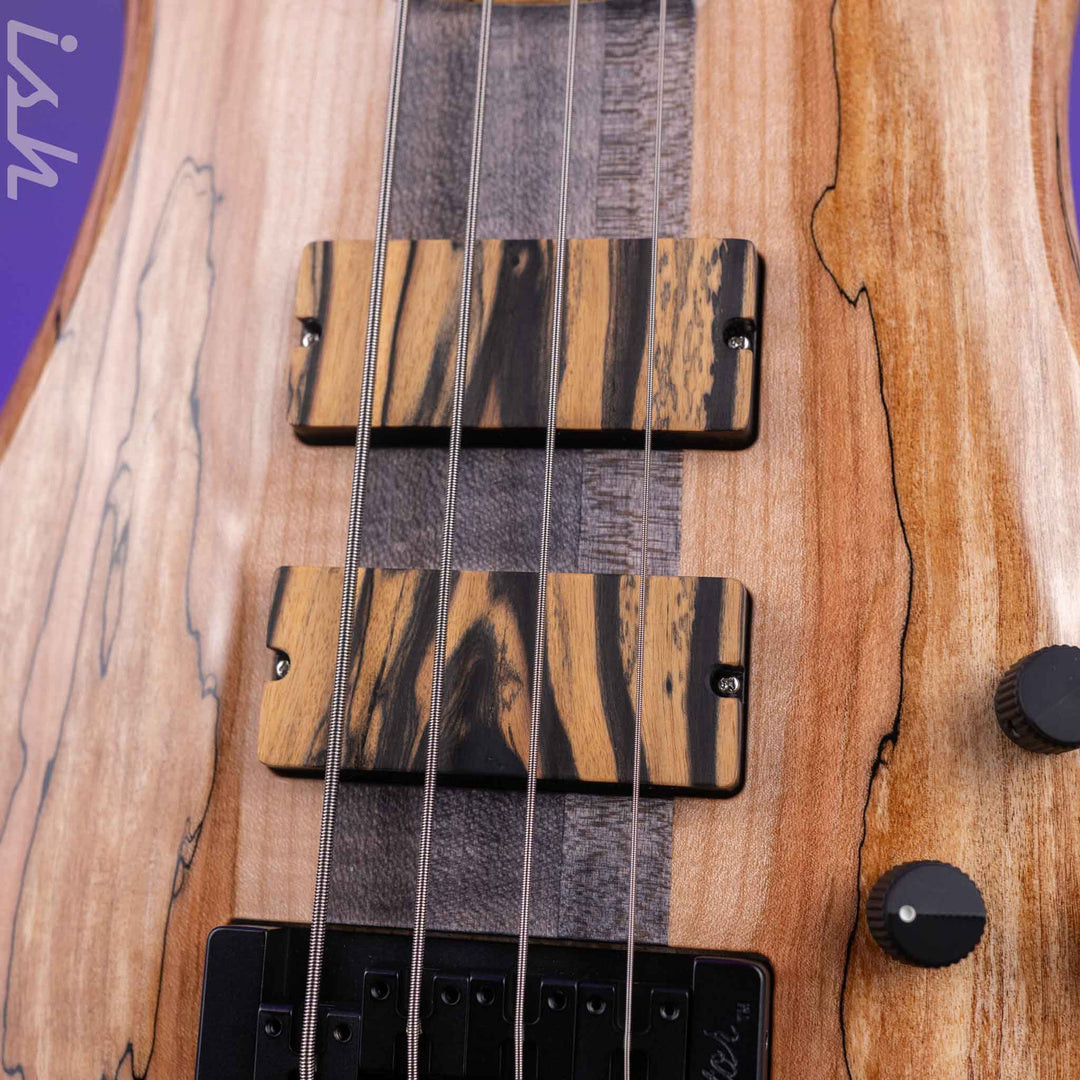 Spector USA NS-2 4-String Bass Natural Spalted Maple Charcoal Block
