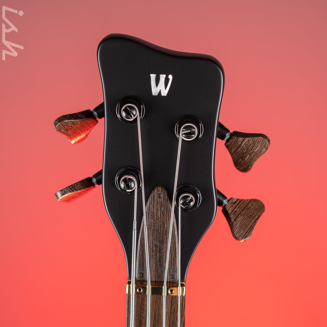 Ish x Warwick Dolphin SN TCS Custom Shop Endangered Species 4-String Bass Black Satin Wenge Fretboard
