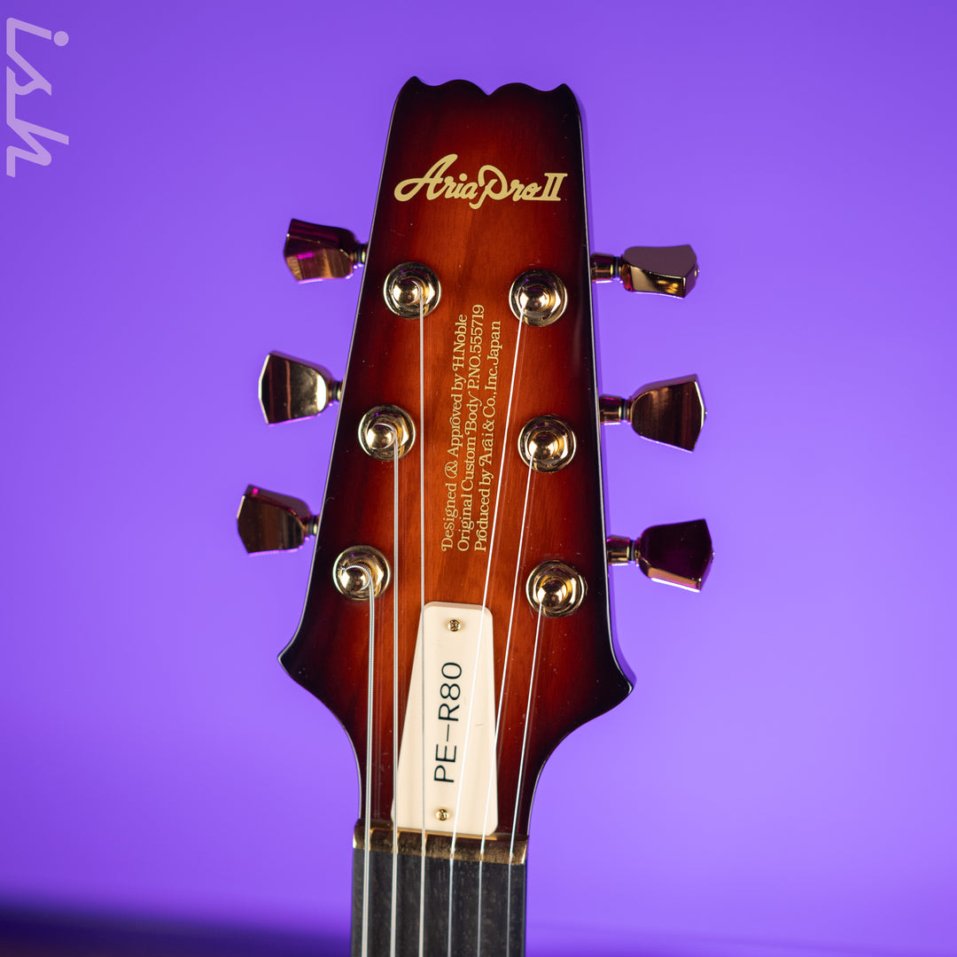 Aria Pro II PE-R80 Japan Brown Made in Japan MIJ Electric Guitar Demo