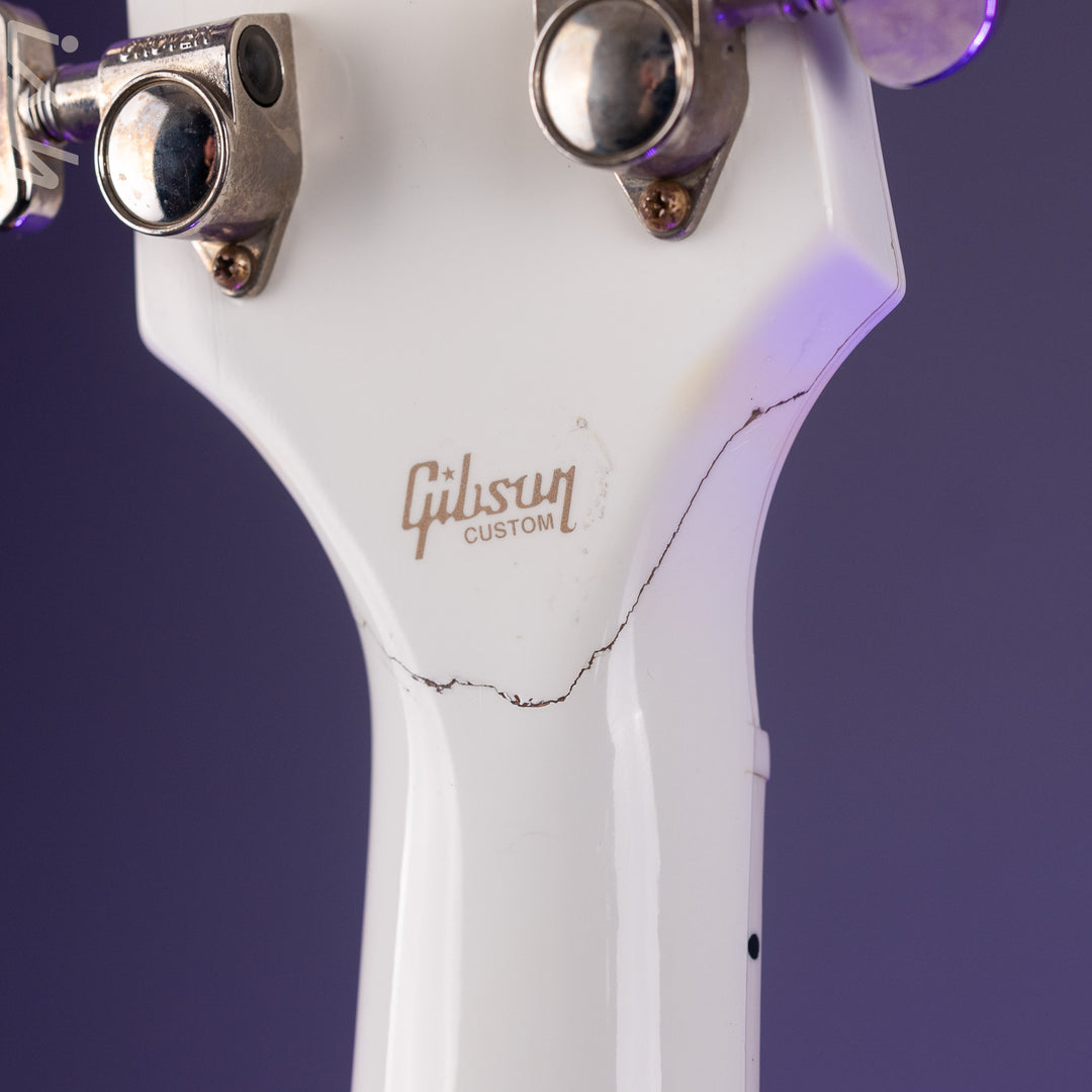 2022 Gibson Les Paul Custom White - Headstock Repair