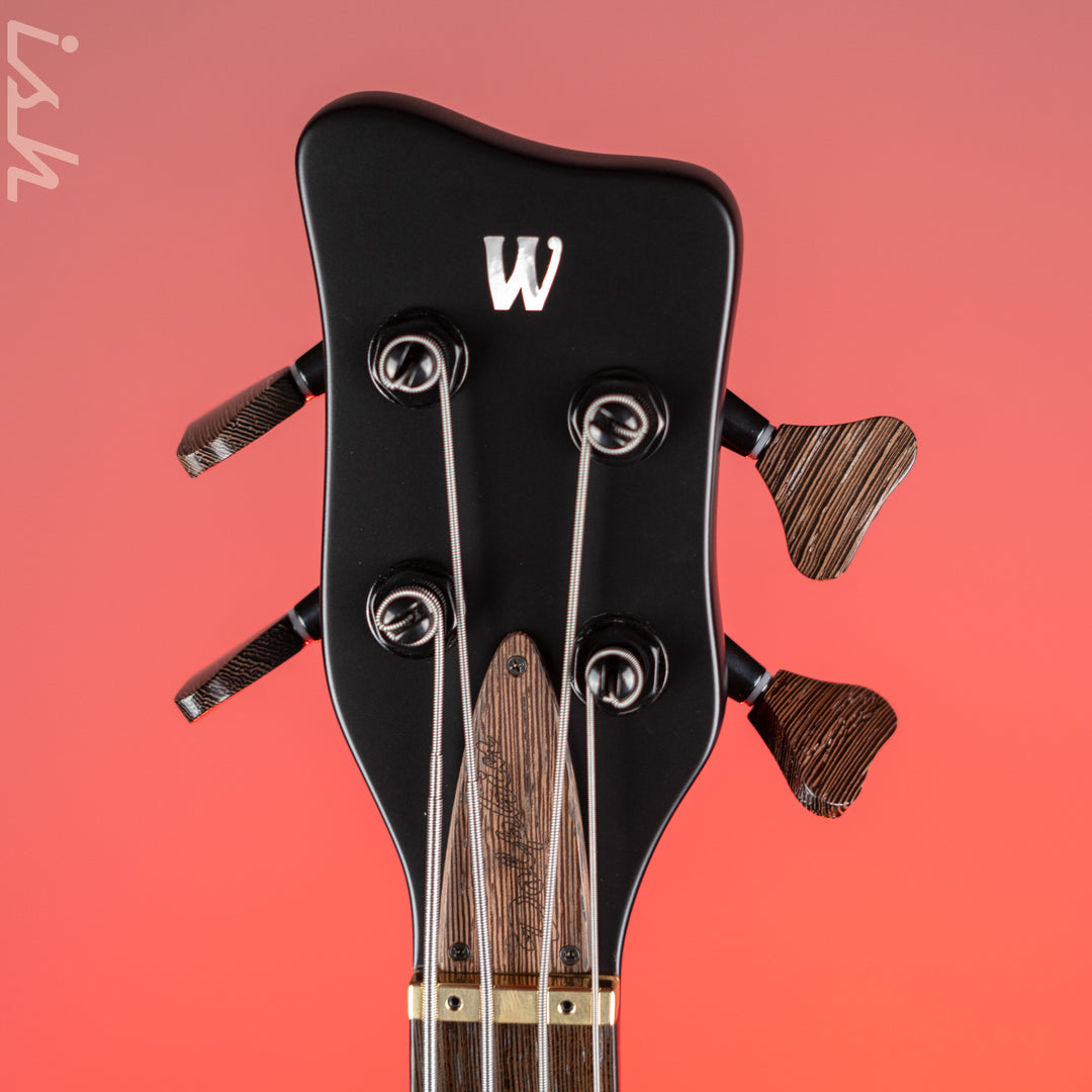 Ish x Warwick Dolphin SN TCS Custom Shop Endangered Species 4-String Bass Black Satin Wenge Fretboard