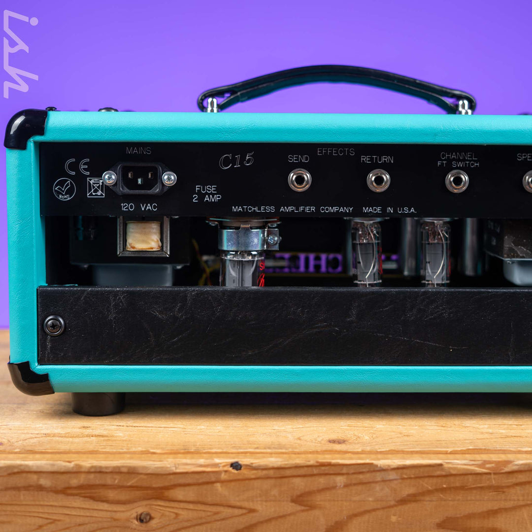Matchless HC-15 Amp Head Turquoise/Black/Silver