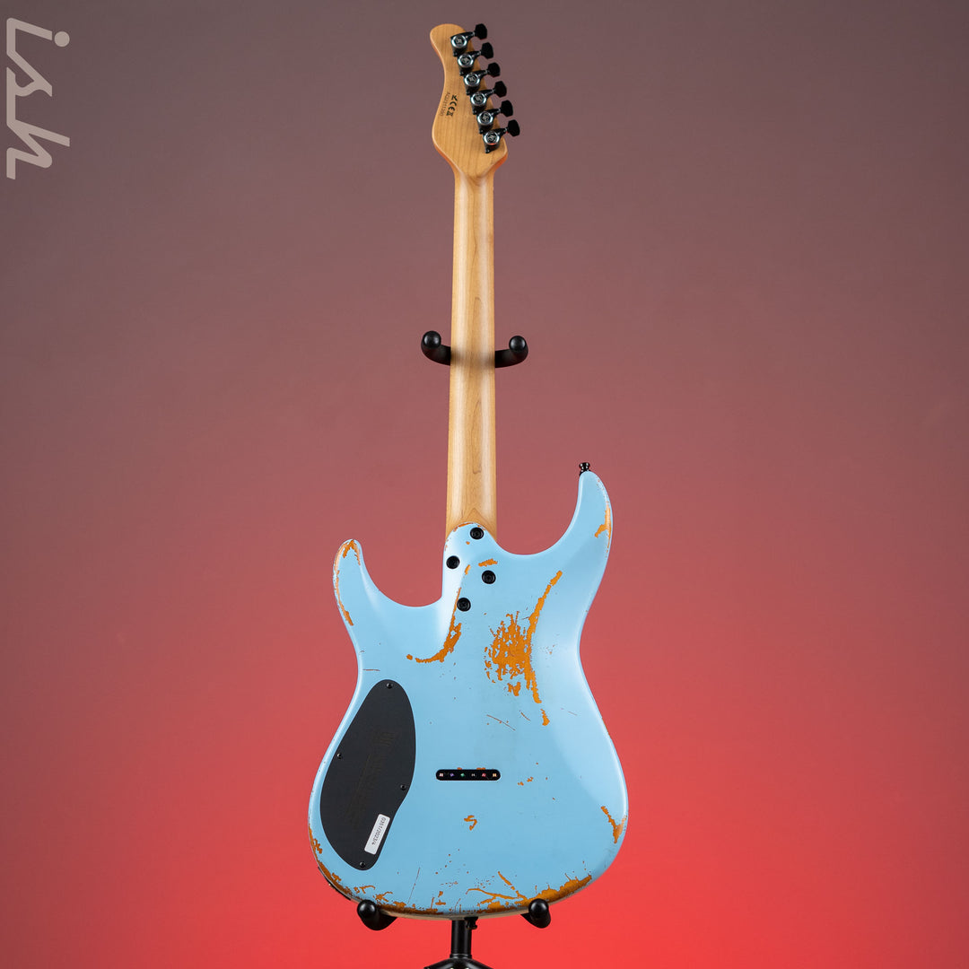 Mayones Aquila Aged Relic 6 Daphne Blue Satin NAMM 2024