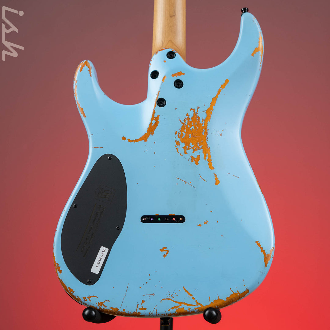 Mayones Aquila Aged Relic 6 Daphne Blue Satin NAMM 2024