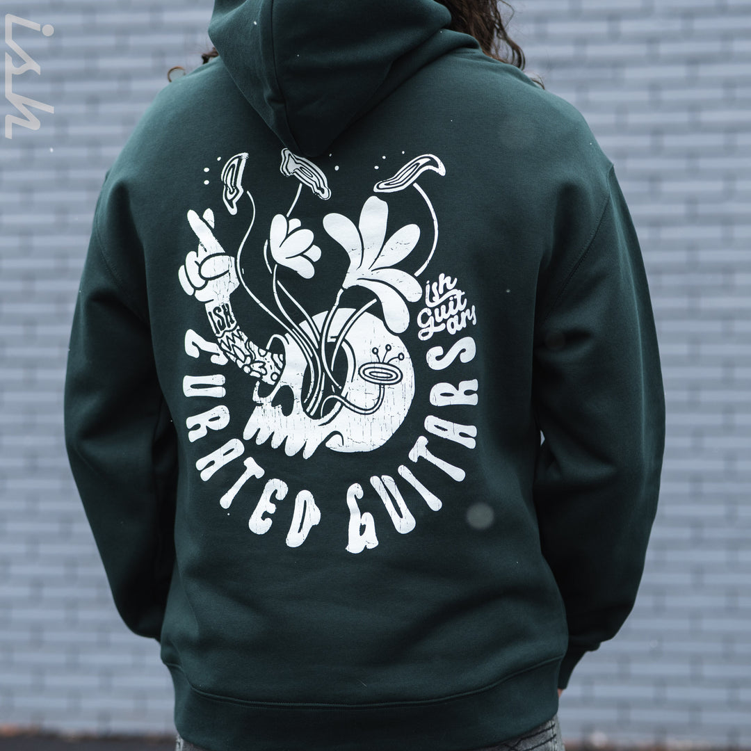 Ish Comic Skull Hoodie Pine Green