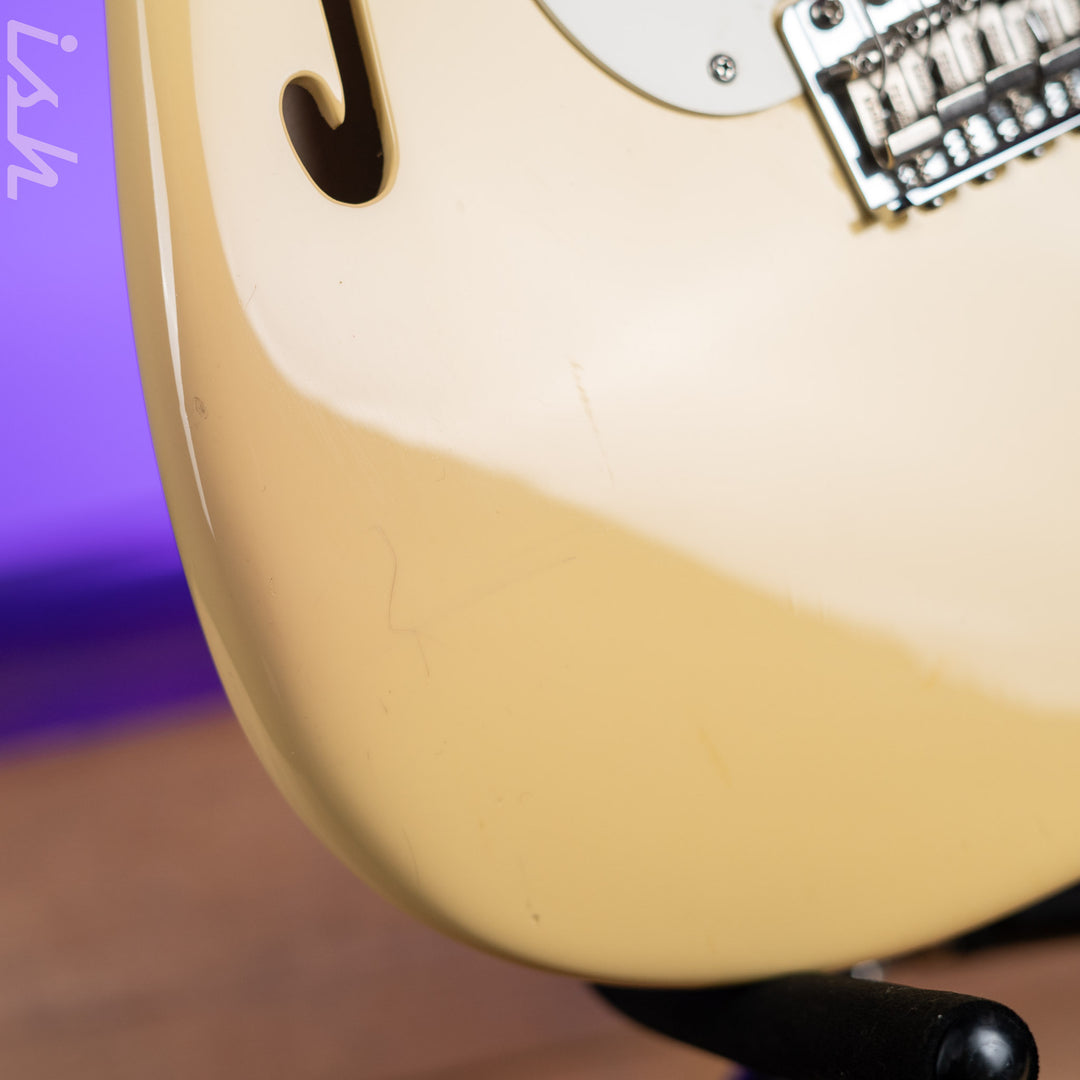 2018 Fender Eric Johnson Signature Thinline Strat Semi-Hollow Electric Guitar Vintage White