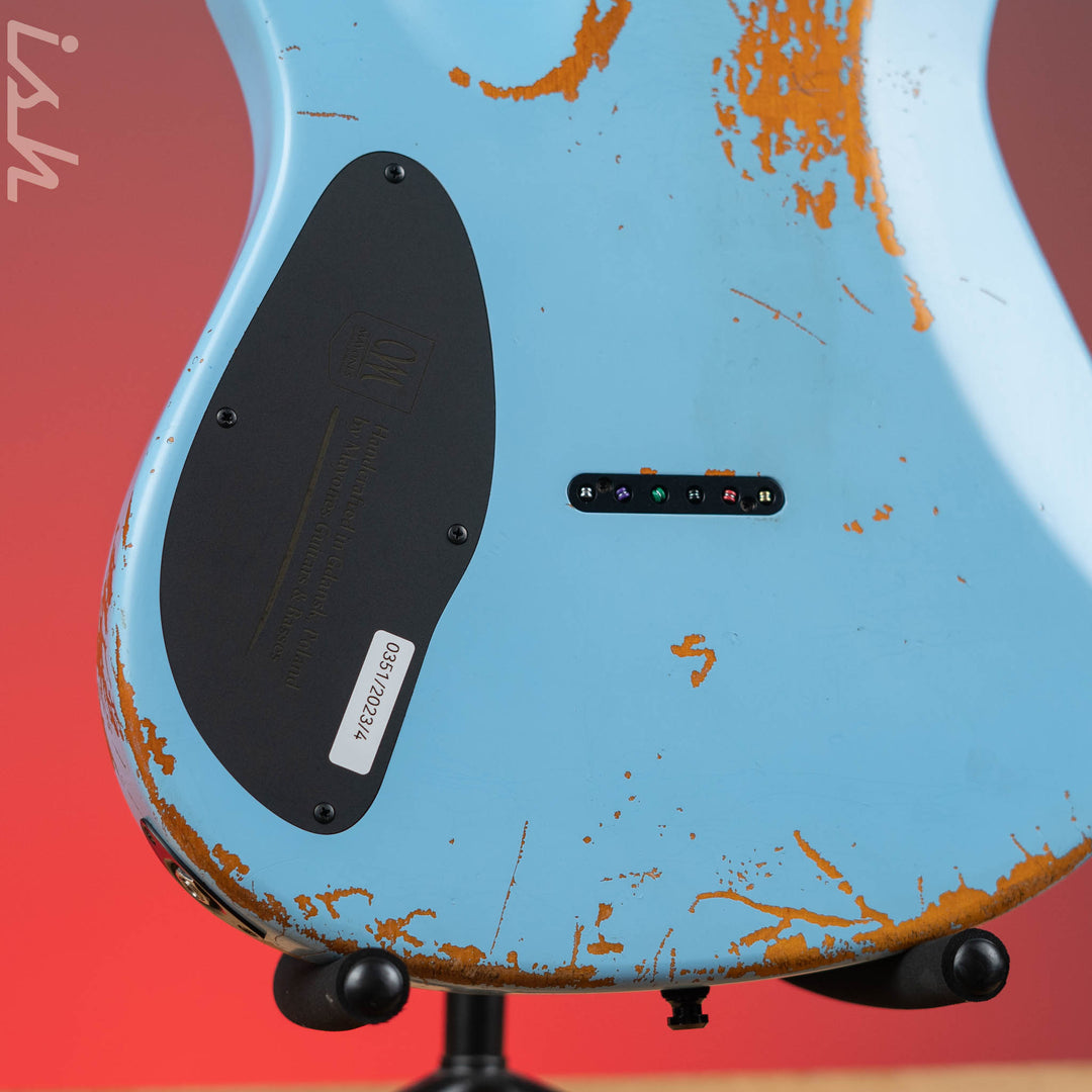 Mayones Aquila Aged Relic 6 Daphne Blue Satin NAMM 2024