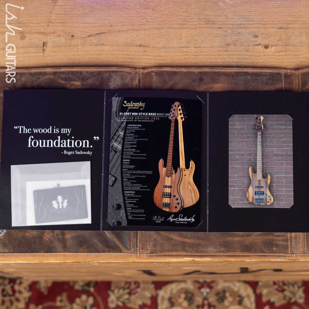 Sadowsky Masterbuilt LTD 5-String 21-Fret MM Bass Natural Transparent