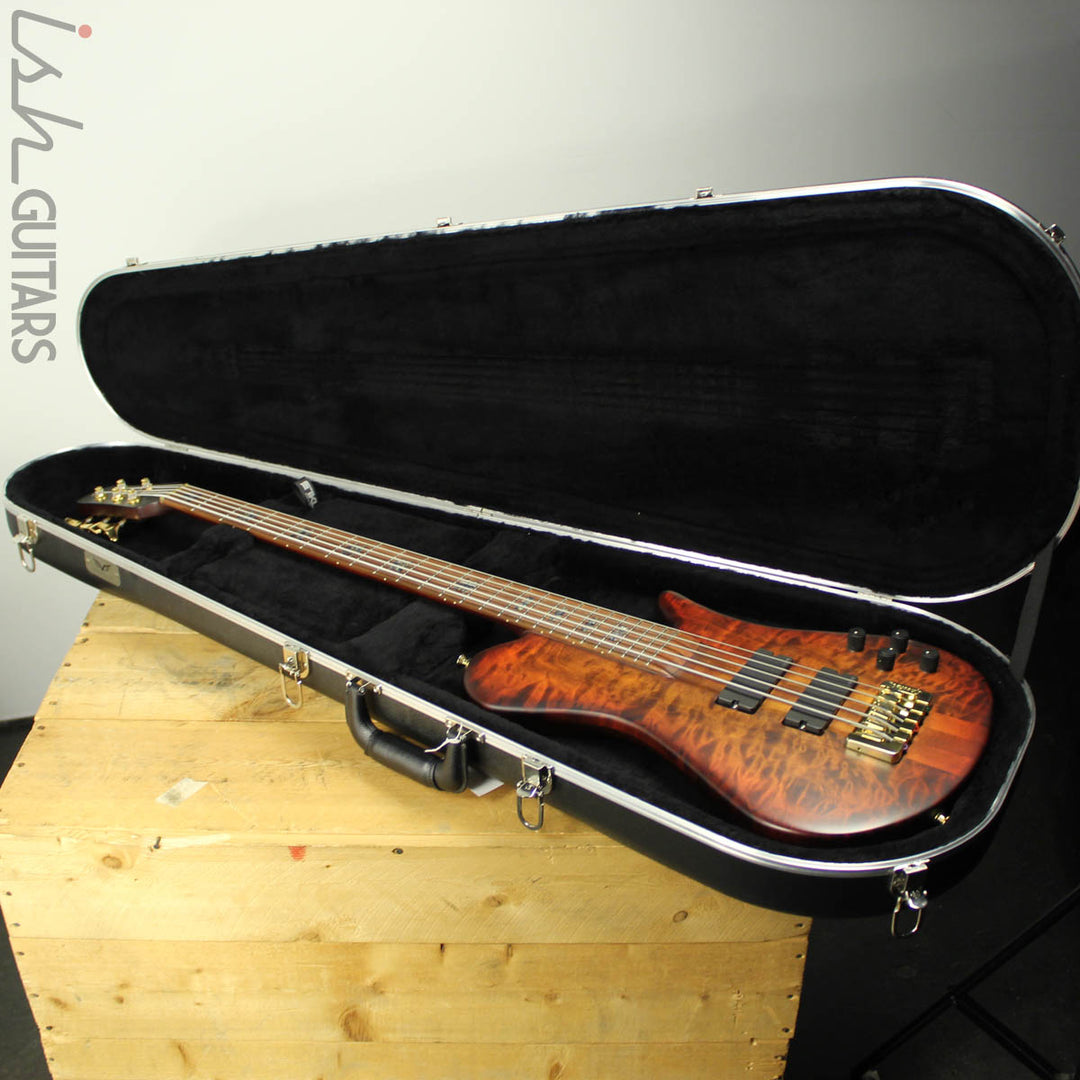 Spector Singlecut SC5 NS-5 Bass Ultra Amber Burst Matte Flame Maple