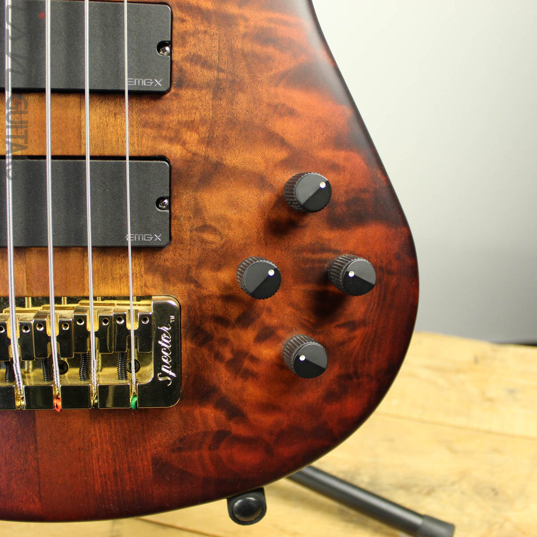 Spector Singlecut SC5 NS-5 Bass Ultra Amber Burst Matte Flame Maple