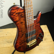 Spector Singlecut SC5 NS-5 Bass Ultra Amber Burst Matte Flame Maple