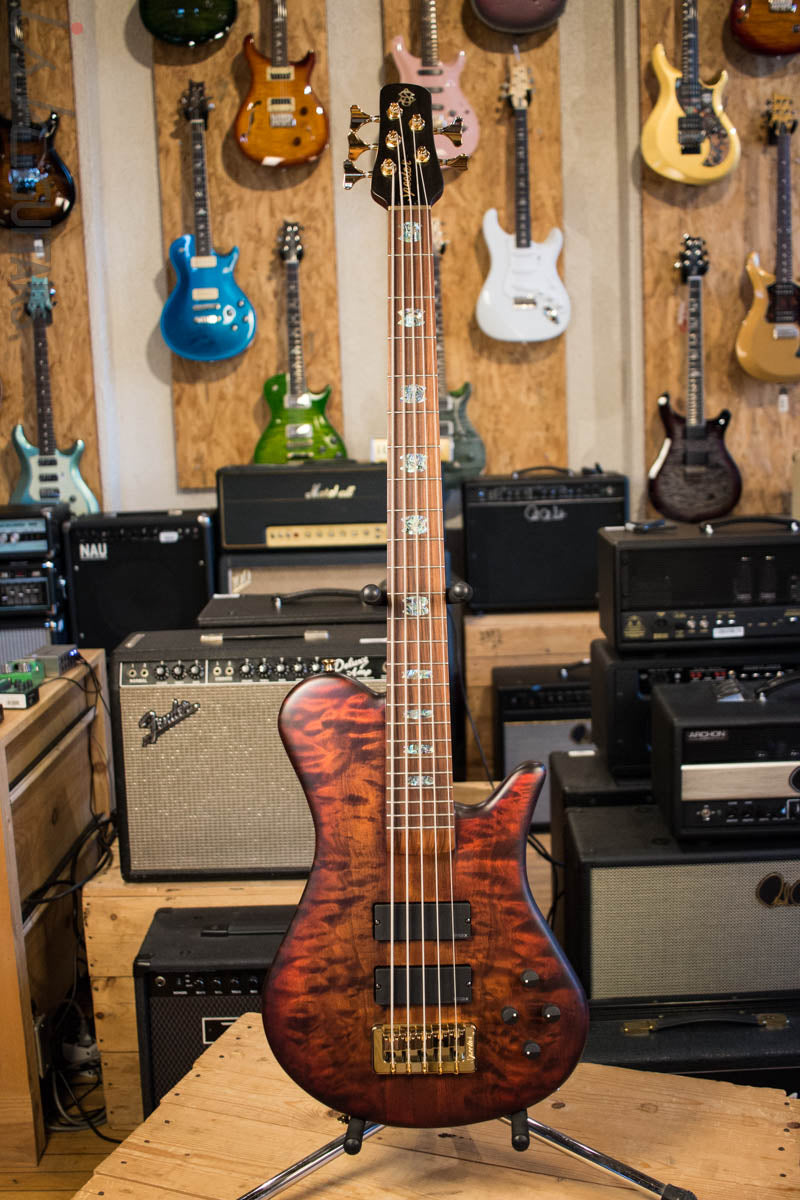 Spector Singlecut SC5 NS-5 Bass Ultra Amber Burst Matte Flame Maple