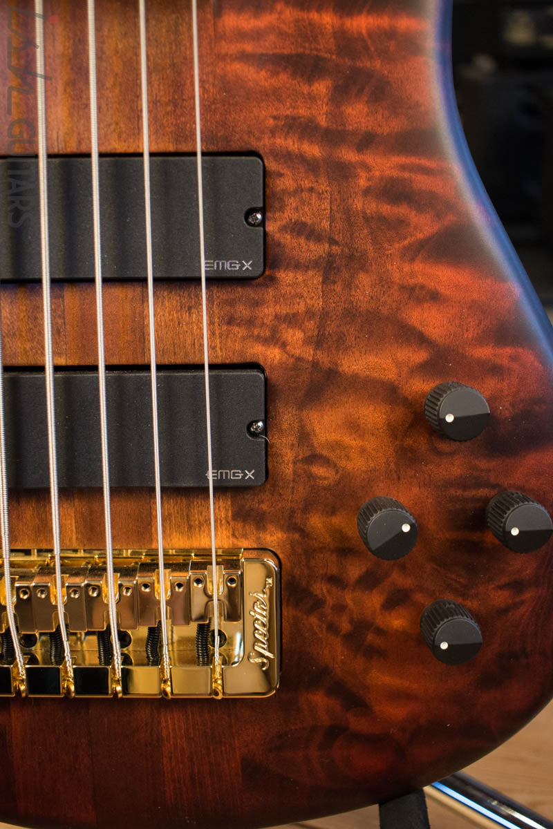 Spector Singlecut SC5 NS-5 Bass Ultra Amber Burst Matte Flame Maple