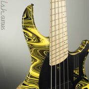 Dingwall Combustion NG-2 5-String Multiscale Bass Ferrari Yellow Swirl Finish