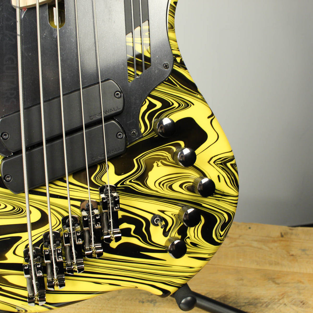 Dingwall Combustion NG-2 5-String Multiscale Bass Ferrari Yellow Swirl Finish