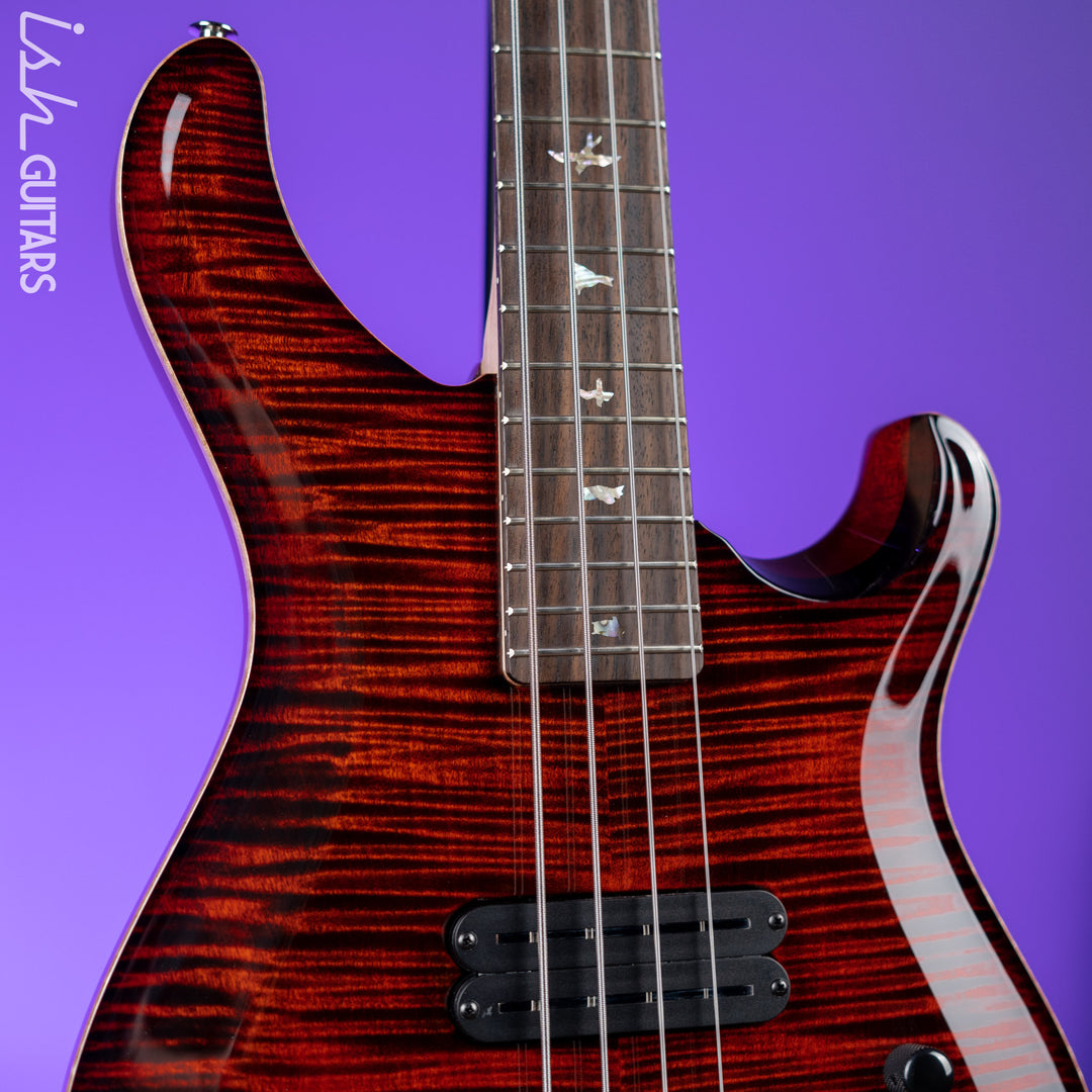 PRS Grainger 4-String Bass Guitar 10-Top Fire Red Smoke Burst