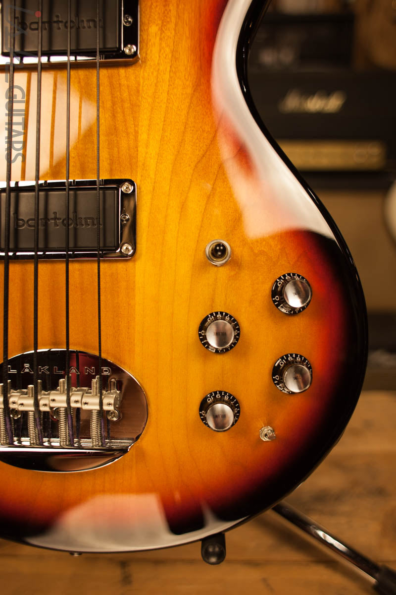 2003 Lakland Skyline Fretless Hollowbody Three Tone Sunburst