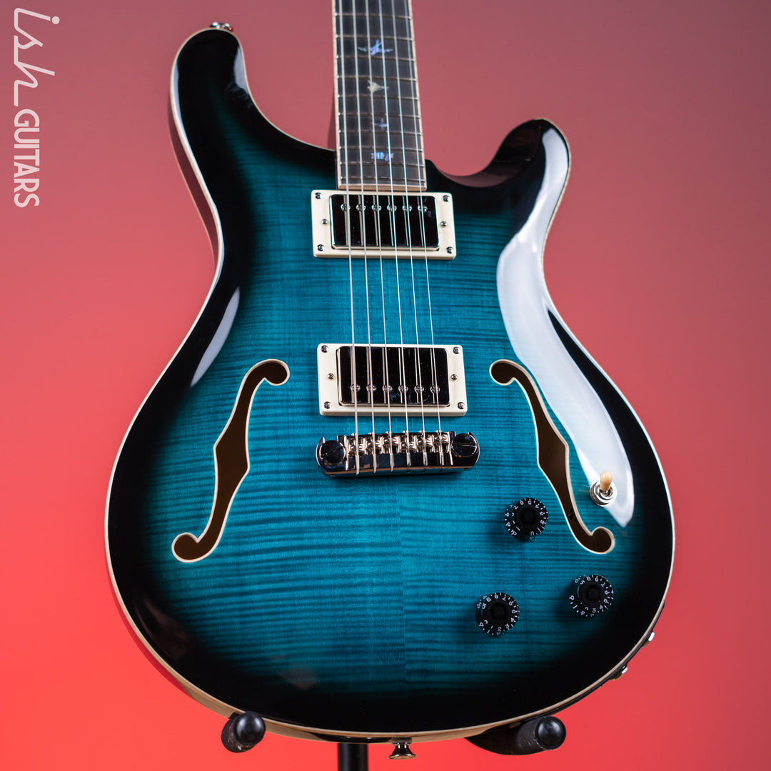 PRS SE Hollowbody II Piezo Electric Guitar Peacock Blue Sunburst