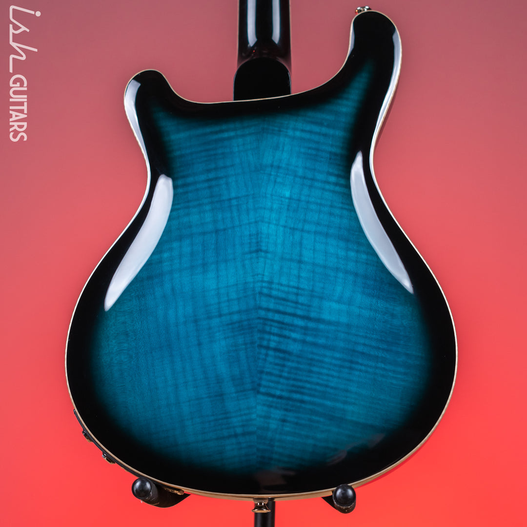 PRS SE Hollowbody II Piezo Electric Guitar Peacock Blue Sunburst Demo