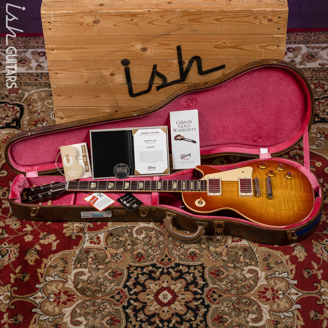 2021 Gibson Custom 1960 Les Paul Standard Murphy Lab Tangerine Burst Heavy Aged
