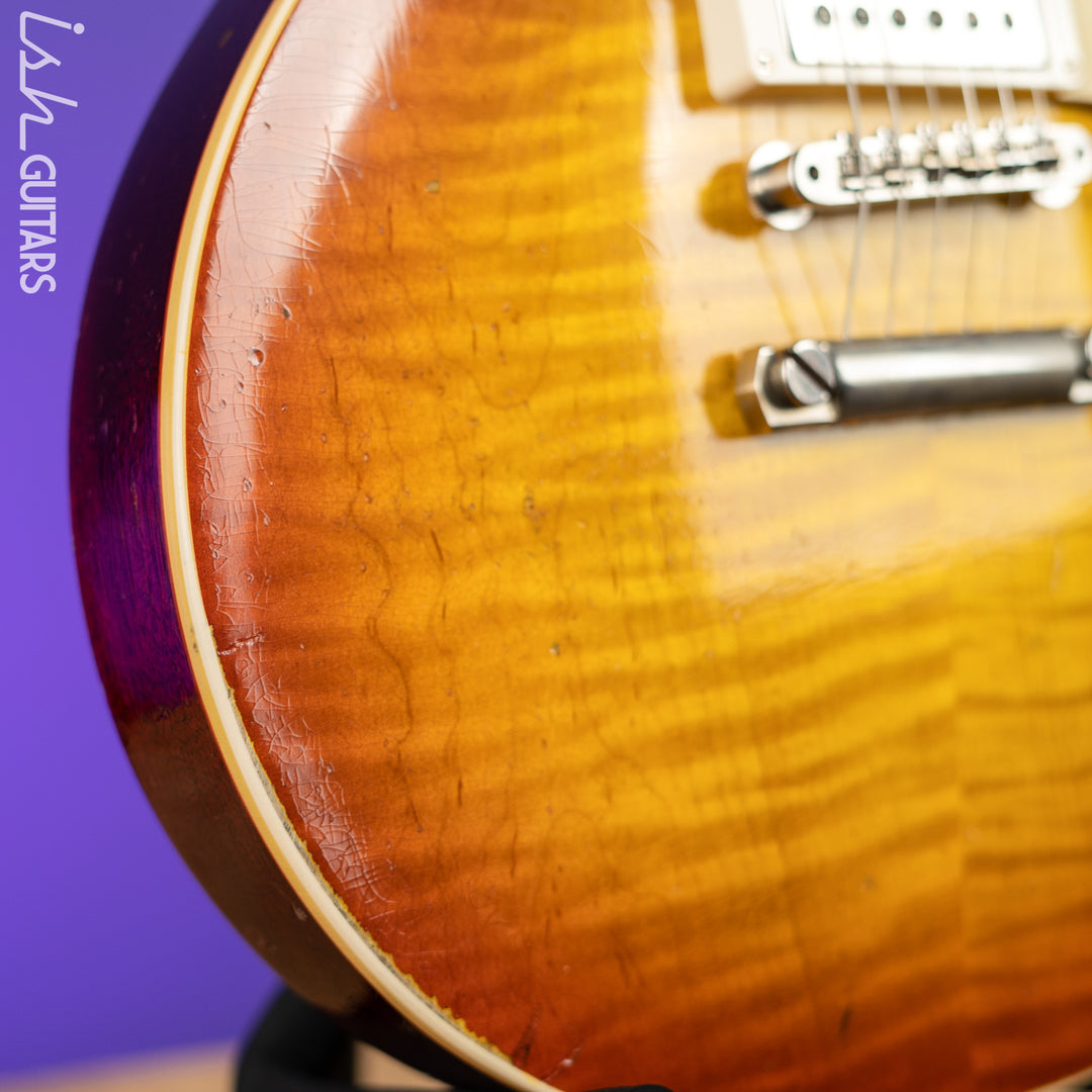 2021 Gibson Custom 1960 Les Paul Standard Murphy Lab Tangerine Burst Heavy Aged