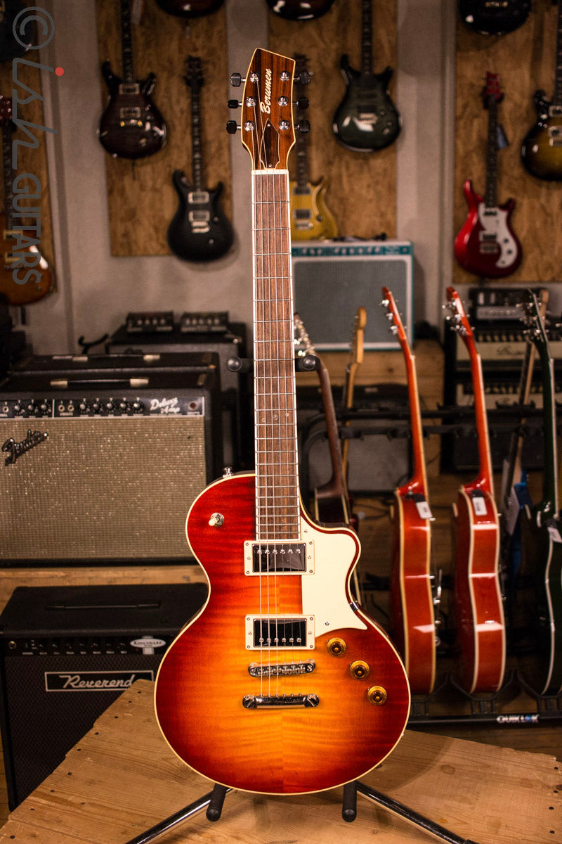 Berumen Flat Top 2 Pickup Flame Top Les Paul Style Hand Made Guitar
