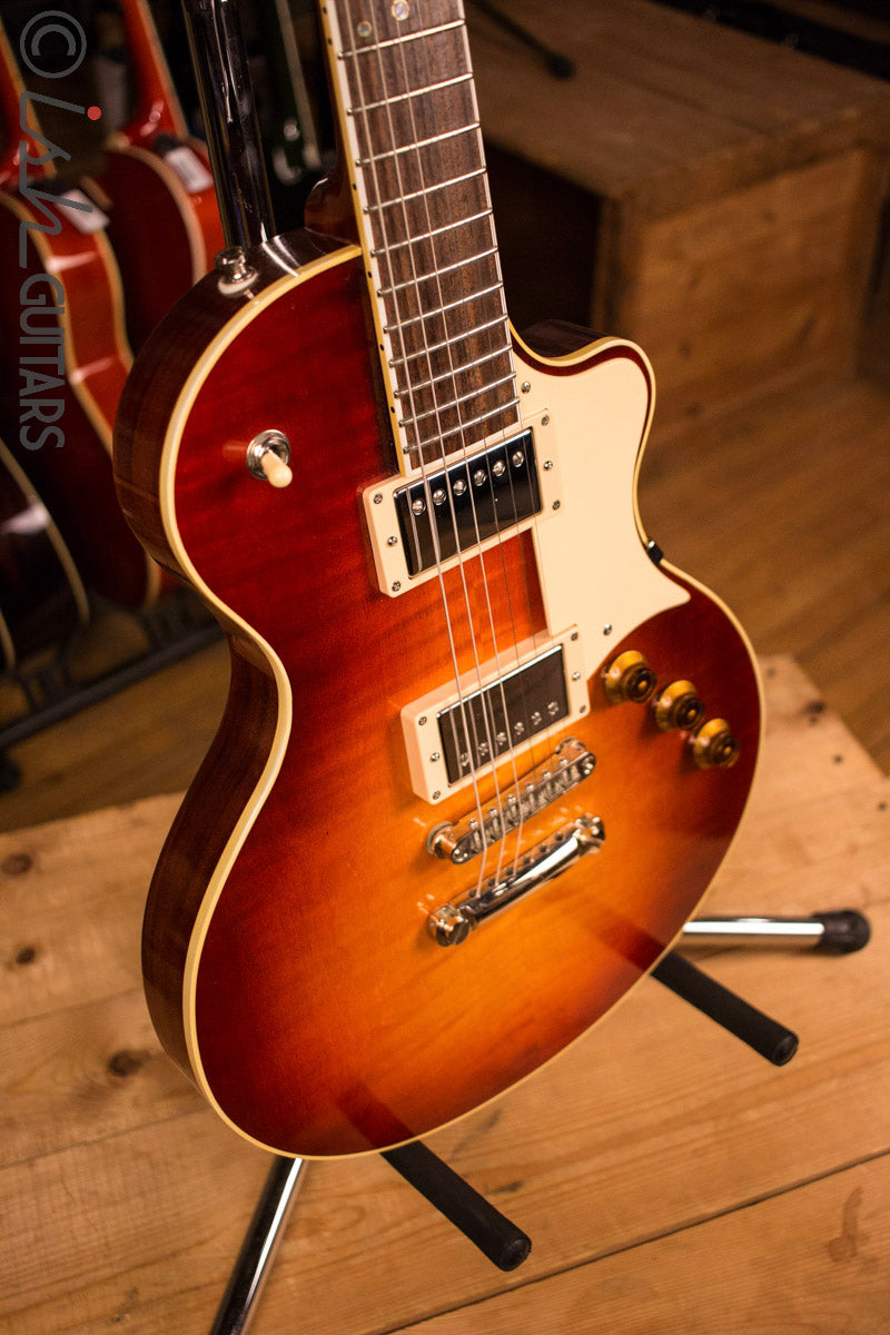 Berumen Flat Top 2 Pickup Flame Top Les Paul Style Hand Made Guitar