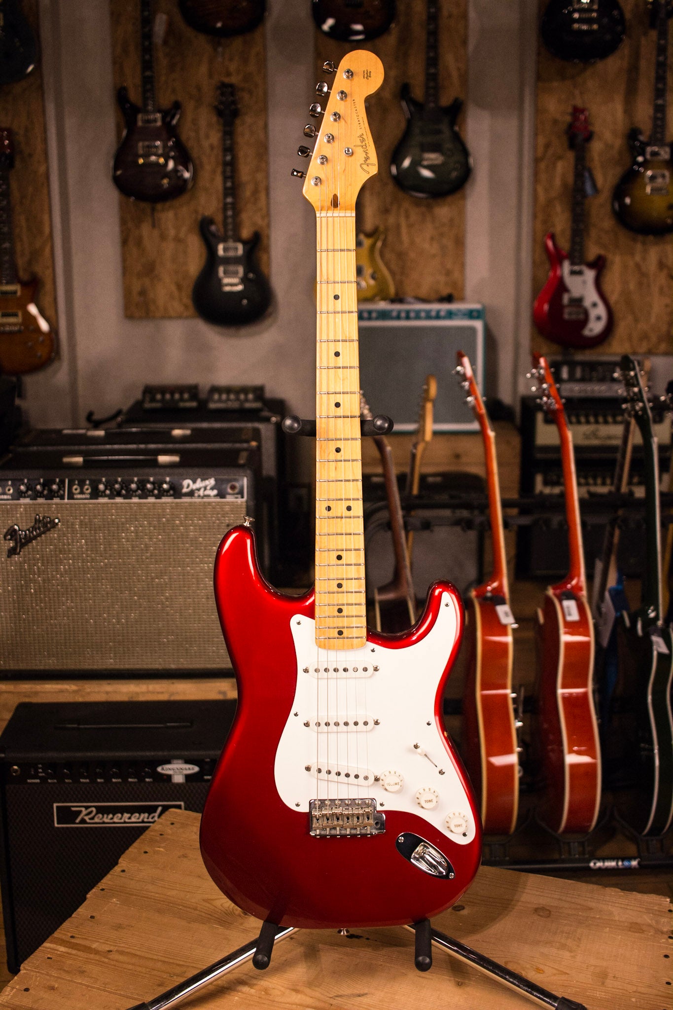 1985 Fender Stratocaster 57 Reissue AVRI Fullerton Candy Apple Red