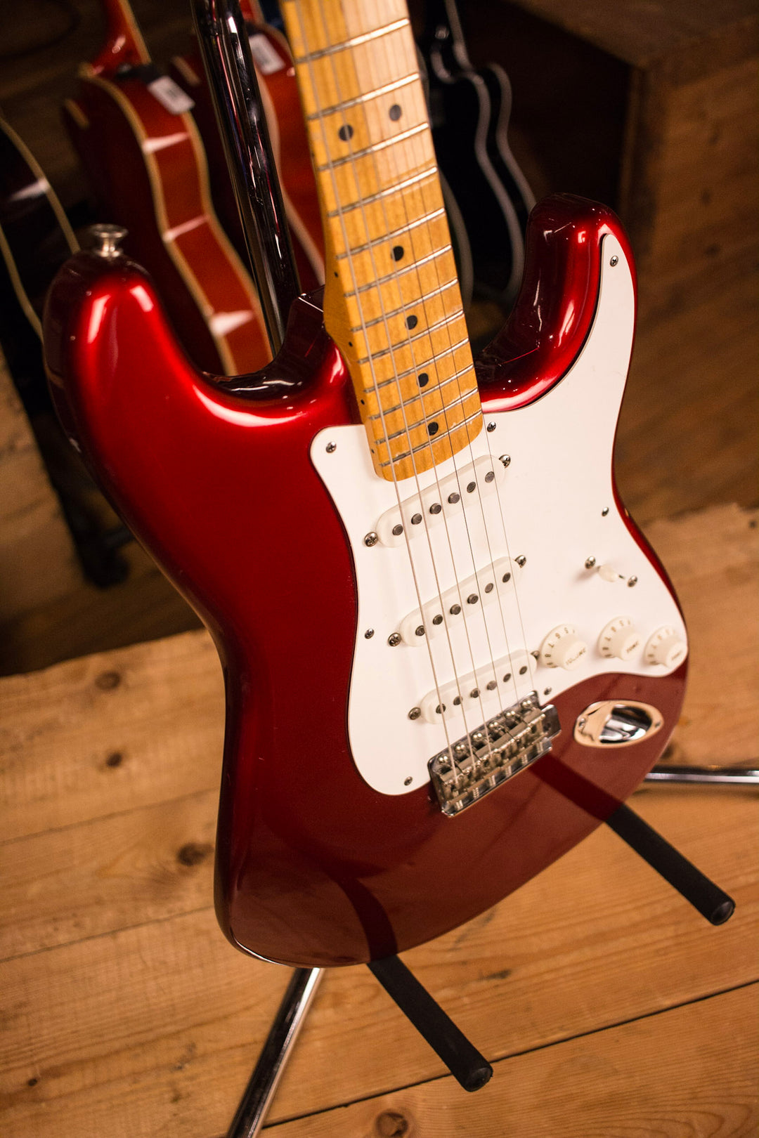 1985 Fender Stratocaster 57 Reissue AVRI Fullerton Candy Apple Red Maple Fretboard