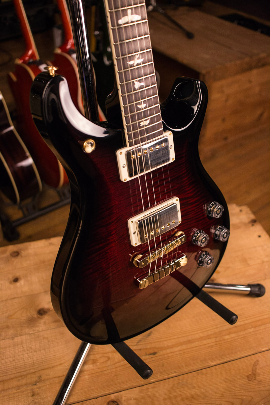 2017 PRS McCarty 594 10 Top CUSTOM Cocobolo Fretboard Gold MOP Fire Red Smokewrap