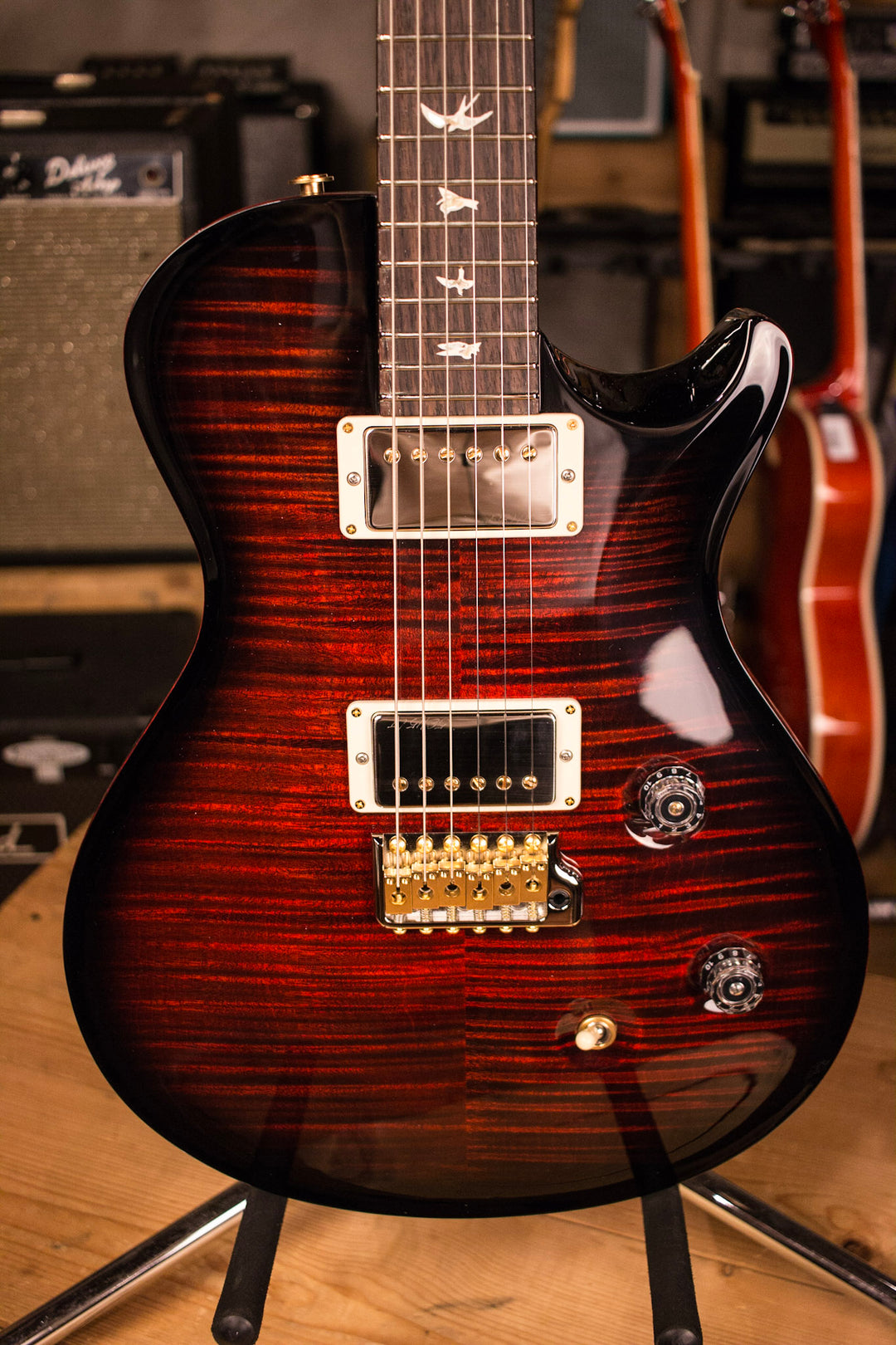 2017 PRS Paul Reed Smith Singlecut Tremolo CUSTOM 10 Top Fire Red SmokeWrap Burst