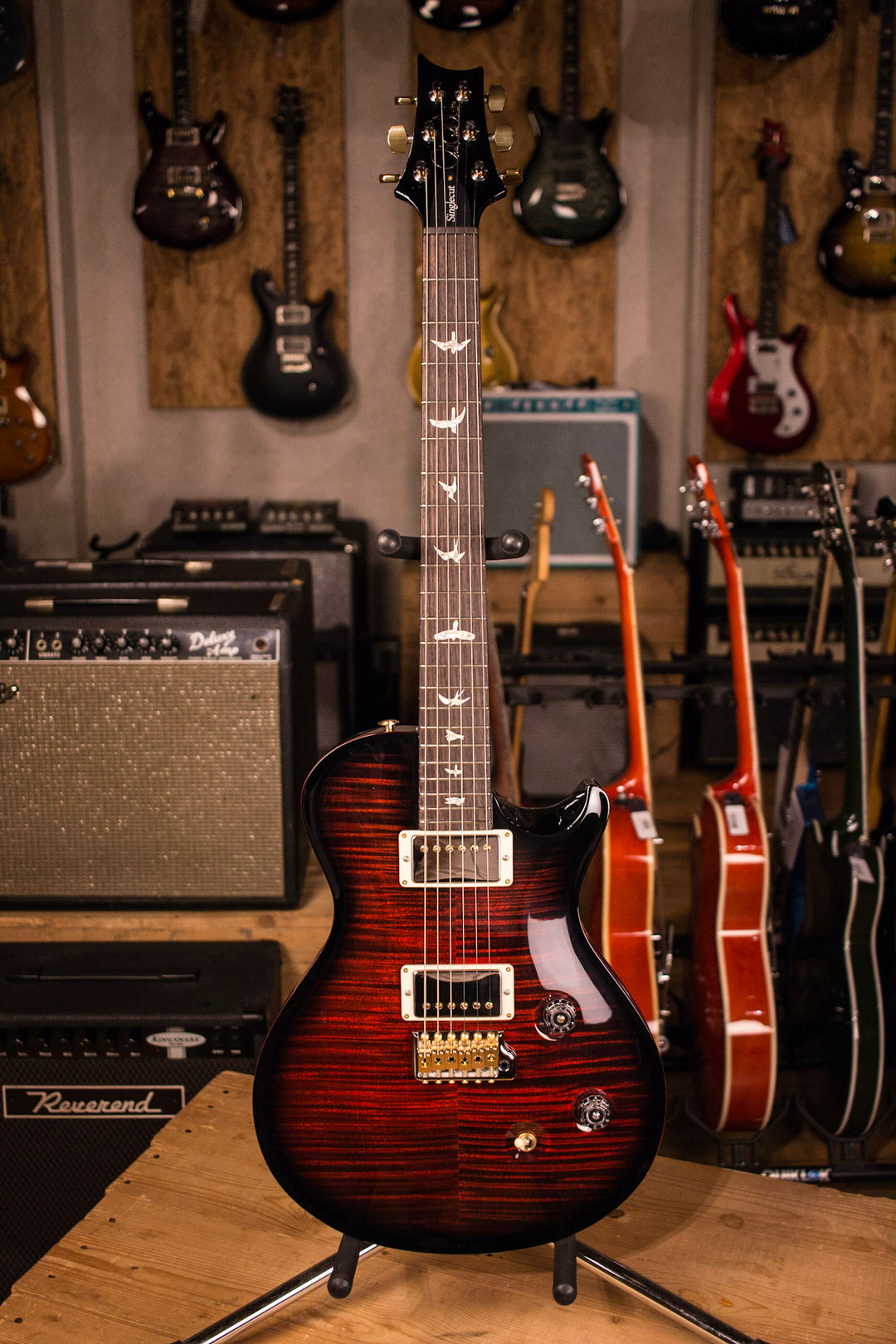 2017 PRS Paul Reed Smith Singlecut Tremolo CUSTOM 10 Top Fire Red SmokeWrap Burst