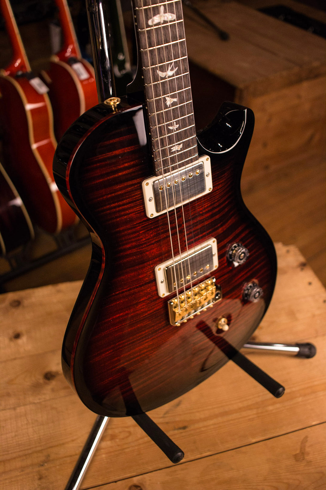 2017 PRS Paul Reed Smith Singlecut Tremolo CUSTOM 10 Top Fire Red SmokeWrap Burst