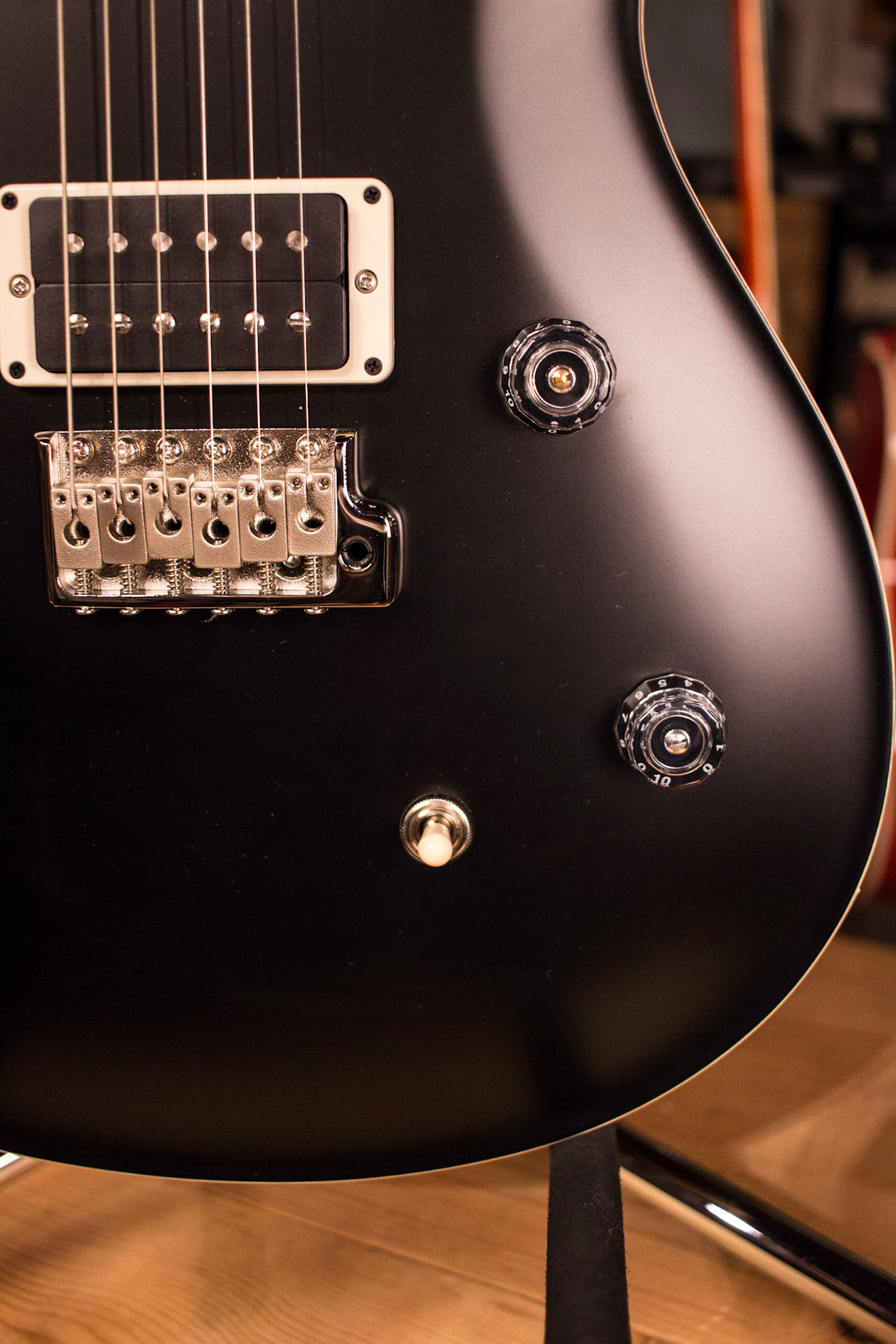 PRS Paul Reed Smith CE24 CUSTOM Color Matte Black Top and Neck, Natural back!