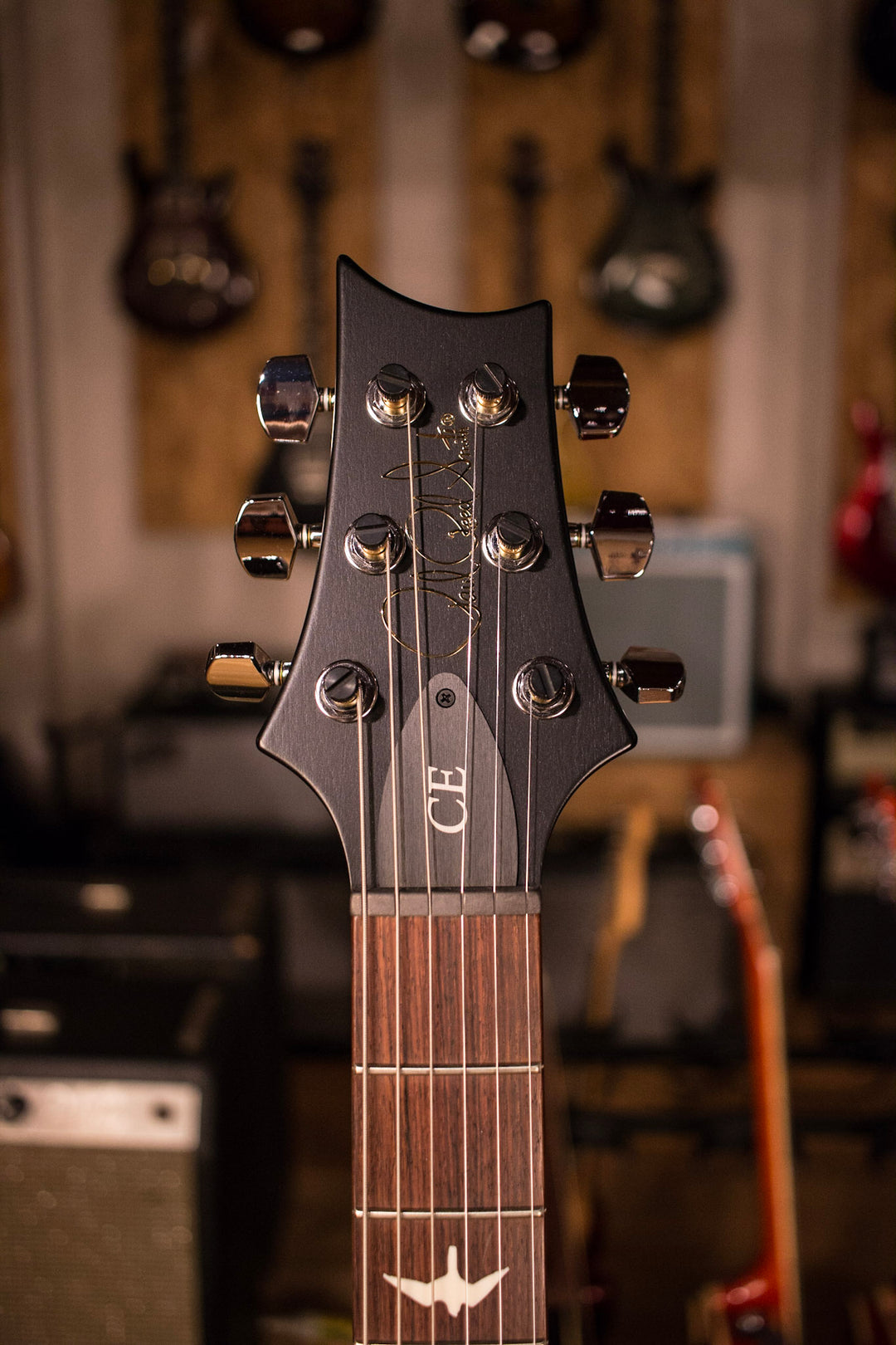 PRS Paul Reed Smith CE24 CUSTOM Color Matte Black Top and Neck, Natural back!