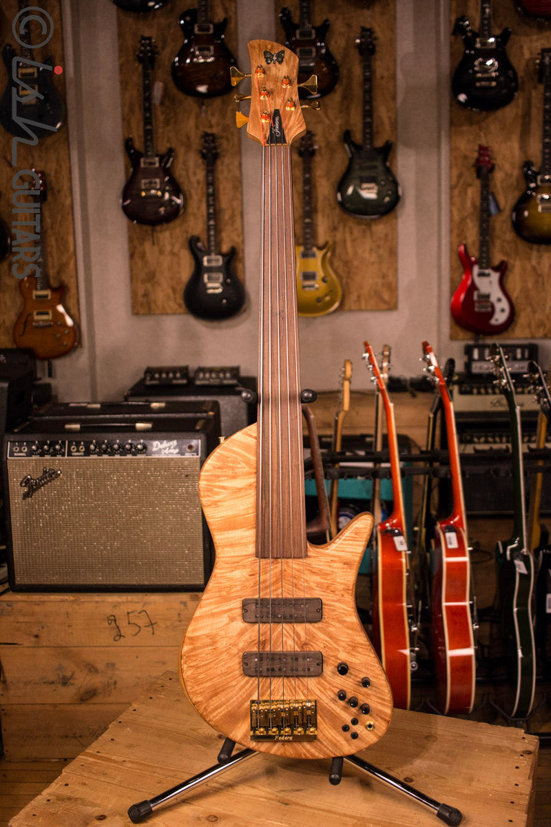Fodera Emperor II Singlecut Custom Elite Neck Through 5 String Fretless Bass