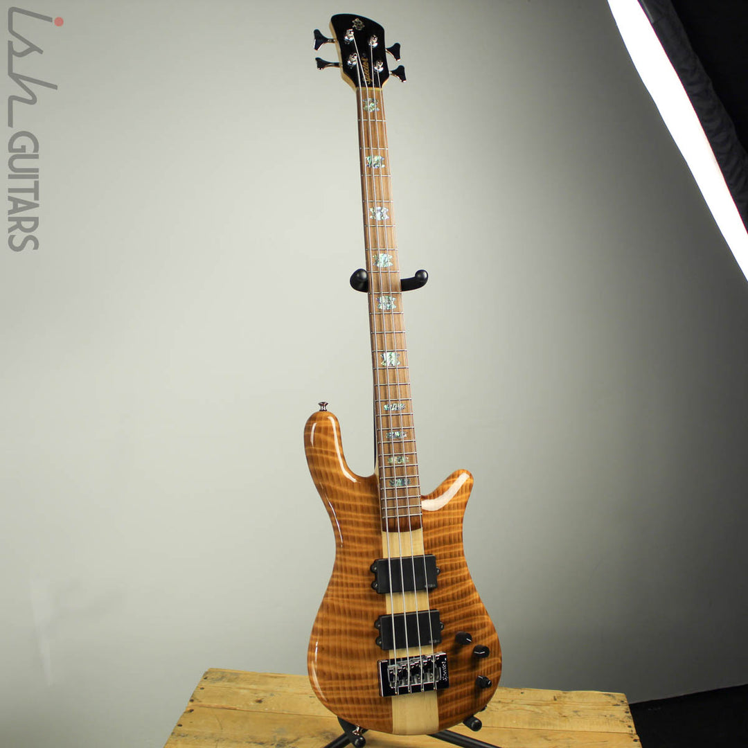 NAMM 2018 Spector NS-4 High Gloss 4 String Flamed Redwood HH