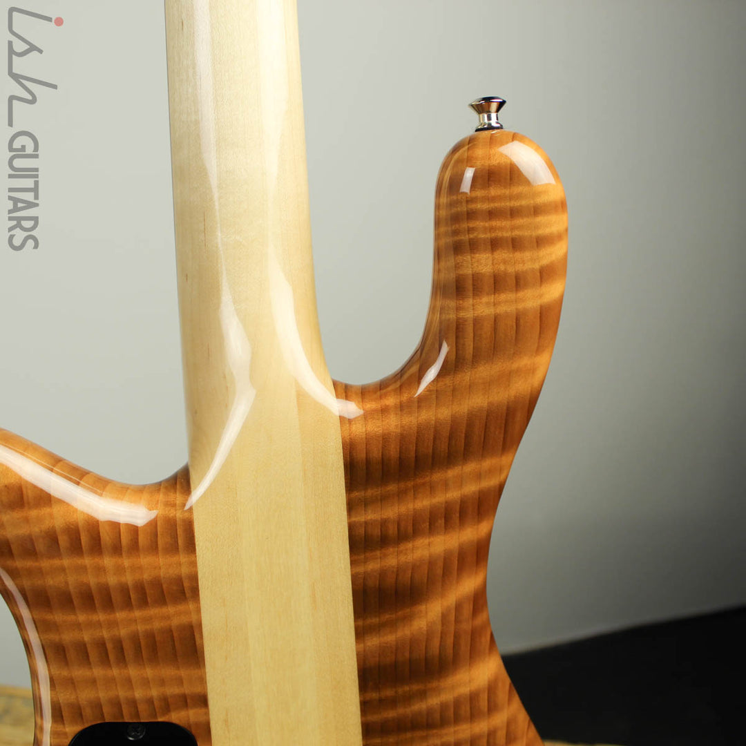 NAMM 2018 Spector NS-4 High Gloss 4 String Flamed Redwood HH