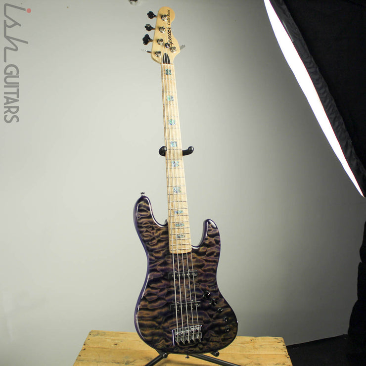 NAMM 2018 USA Spector Coda Deluxe 5 String XL Bass Guitar Ultra Violet