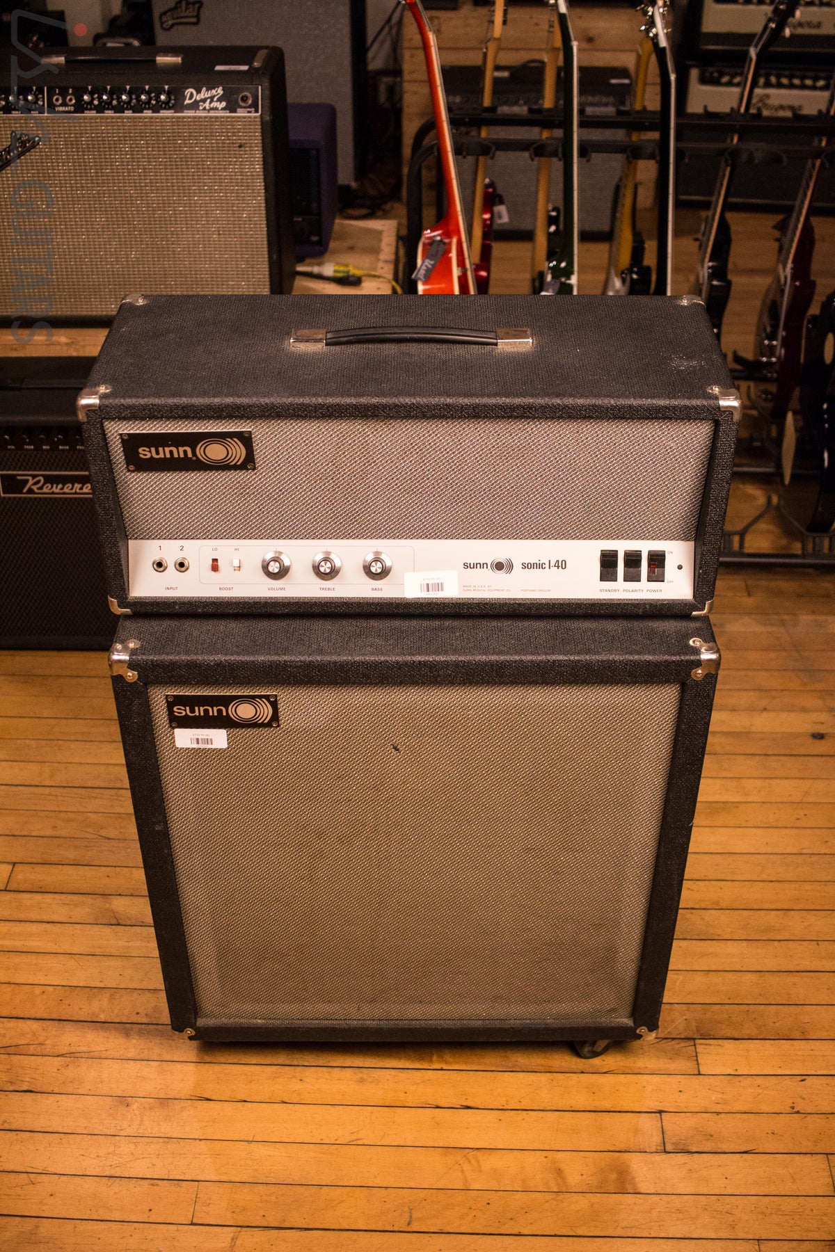 Sunn Amp Stack Sunn Sonic I-40 Guitar Bass Amp Head and Cabinet Stack JBL D140 Speake ...